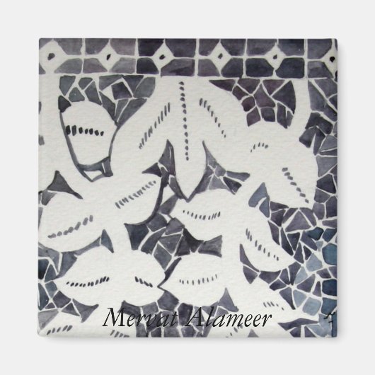 Blauw en wit magneet (Voorkant)