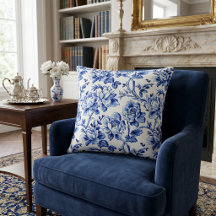 Blauw en Wit Magnolia's Toile de Jouy