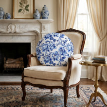 Blauw en Wit Magnolia's Toile de Jouy