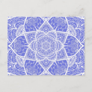 Blauw en wit Mandala - Loergann in Bluebell Briefkaart