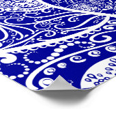 Blauw en wit Mandala - Loergann in Sapphire Poster (Hoek)