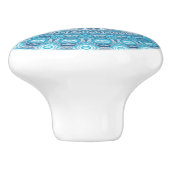 Blauw en wit Mandala Patroon Ontwerp Keramische Knop (Zijkant)