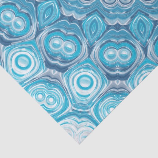 Blauw en wit Mandala Patroon Ontwerp Tissuepapier (Detail)