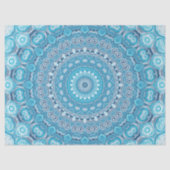 Blauw en wit Mandala Patroon Ontwerp Tissuepapier (Voorkant)