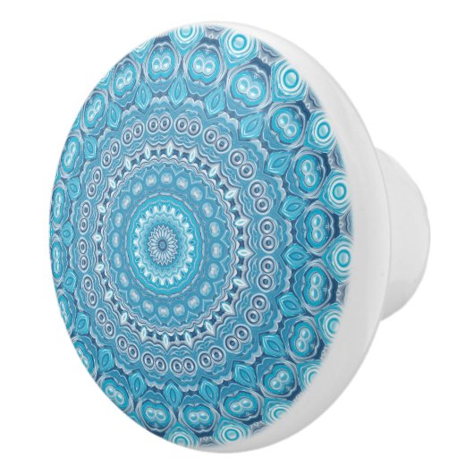 Blauw en Wit Mandala Patroonontwerp Keramische Knop (Rechts)