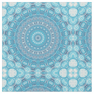 Blauw en Wit Mandala Patroonontwerp Stof