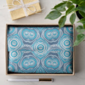 Blauw en Wit Mandala Patroonontwerp Tissuepapier (Geschenk)