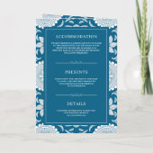 Blauw en Wit Mandala QR Code Indiase Trouwdag (Achterkant)