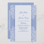 Blauw en wit Mandala uitnodiging (Voorkant / Achterkant)