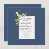 Blauw en wit maritiem accent van elegantie kaart (Voorkant / Achterkant)