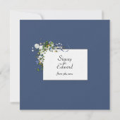 Blauw en wit maritiem accent van elegantie kaart (Achterkant)