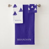 Blauw en Wit Maritiem Bad Handdoek (Insitu)