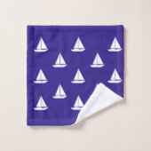 Blauw en Wit Maritiem Bad Handdoek (Wasdoekje)