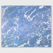 blauw en wit marmer abstract ontwerp cadeaupapier (Vlak)