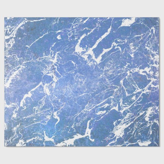 blauw en wit marmer abstract ontwerp cadeaupapier (Vlak)
