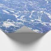 blauw en wit marmer abstract ontwerp cadeaupapier (Hoek)