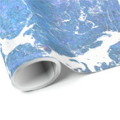 blauw en wit marmer abstract ontwerp cadeaupapier (Rol Hoek)