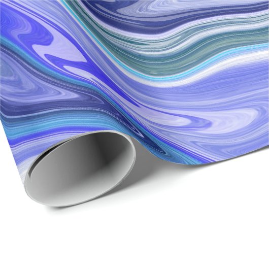 Blauw en Wit Marmer Cadeaupapier (Rol Hoek)