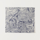 Blauw en wit marmer draaikolk wandkleed (Voorkant (horizontaal))