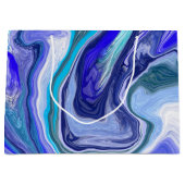 Blauw en Wit Marmer Groot Cadeauzakje (Voorkant)