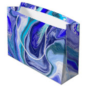 Blauw en Wit Marmer Groot Cadeauzakje (Achterkant Gekanteld)