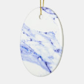 Blauw en wit marmer keramisch ornament (Links)