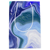 Blauw en wit marmer    medium cadeauzakje (Voorkant)