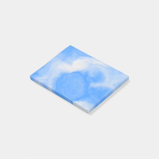 Blauw en wit marmer post-it® notes (Schuin)