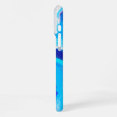 Blauw en wit marmer verf spat iPhone hoesje iPhone 16 Pro Max Hoesje (Linkerkant)