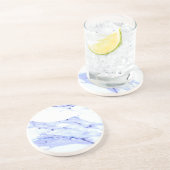 Blauw en wit marmer zandsteen onderzetter (Zijkant)