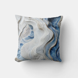 Blauw en wit marmeren kristal geode kunst kussen