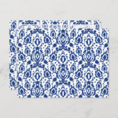 Blauw en wit Marokkaans Casbah Damask Briefkaart (Voorkant / Achterkant)