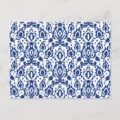 Blauw en wit Marokkaans Casbah Damask Briefkaart (Voorkant)