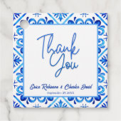 Blauw en wit Marokkaans dank u bruiloft gunst Bedankjes Labels (Voorkant)