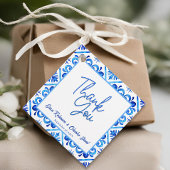 Blauw en wit Marokkaans dank u bruiloft gunst Bedankjes Labels