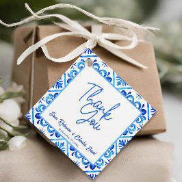 Blauw en wit Marokkaans dank u bruiloft gunst Bedankjes Labels