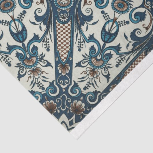 Blauw en wit Marokkaans geïnspireerd ontkoppelpapi Tissuepapier (Detail)