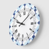 Blauw en wit Marokkaans Geometric Kitchen Vierkante Klok (Hoek)