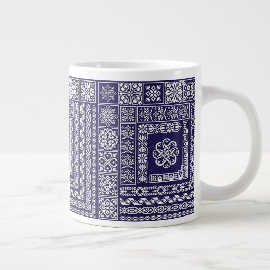  Blauw en Wit Marokkaans Patroon Grote Koffiekop (Rechts)
