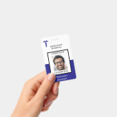 Blauw en Wit Medische Faciliteit Naam Badge (Handheld)