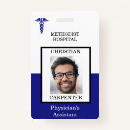 Blauw en Wit Medische Faciliteit Naam Badge