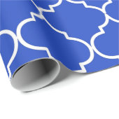 Blauw en wit mediterraan Marokkaans patroon Cadeaupapier (Rol Hoek)