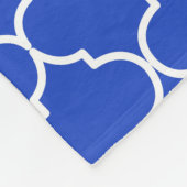 Blauw en wit mediterraan Marokkaans patroon Fleece Deken (Hoek)