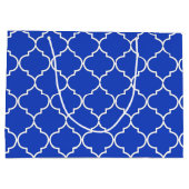 Blauw en wit mediterraan Marokkaans patroon Groot Cadeauzakje (Achterkant)