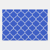 Blauw en wit mediterraan Marokkaans patroon Inpakpapier Vel (Voorkant 2)