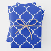 Blauw en wit mediterraan Marokkaans patroon Inpakpapier Vel (In situ)