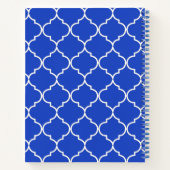 Blauw en wit mediterraan Marokkaans patroon Notitieboek (Achterkant)
