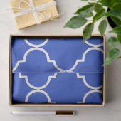 Blauw en wit mediterraan Marokkaans patroon Tissuepapier (Geschenk)