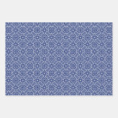 Blauw en wit mediterraan profiel inpakpapier vel (Voorkant 3)