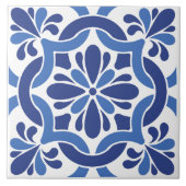 Blauw en wit mediterraan profiel tegeltje (Voorkant)